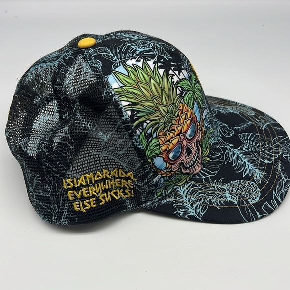 Boco Gear -Smelly Butt IPA Skull Coconut Palm Tree Colorful SnapBack Trucker Hat - Picture 4 of 11